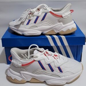 Adidas Originals Ozweego Red,‎ Blue, & White Sneaker Shoes